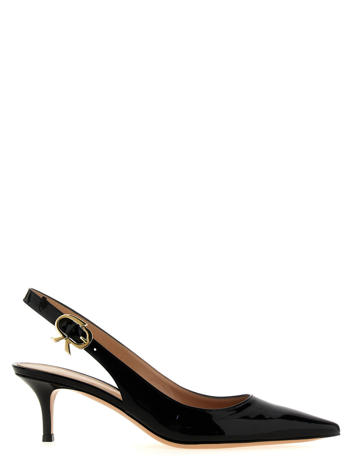 Patent Leather Slingback Pumps Black