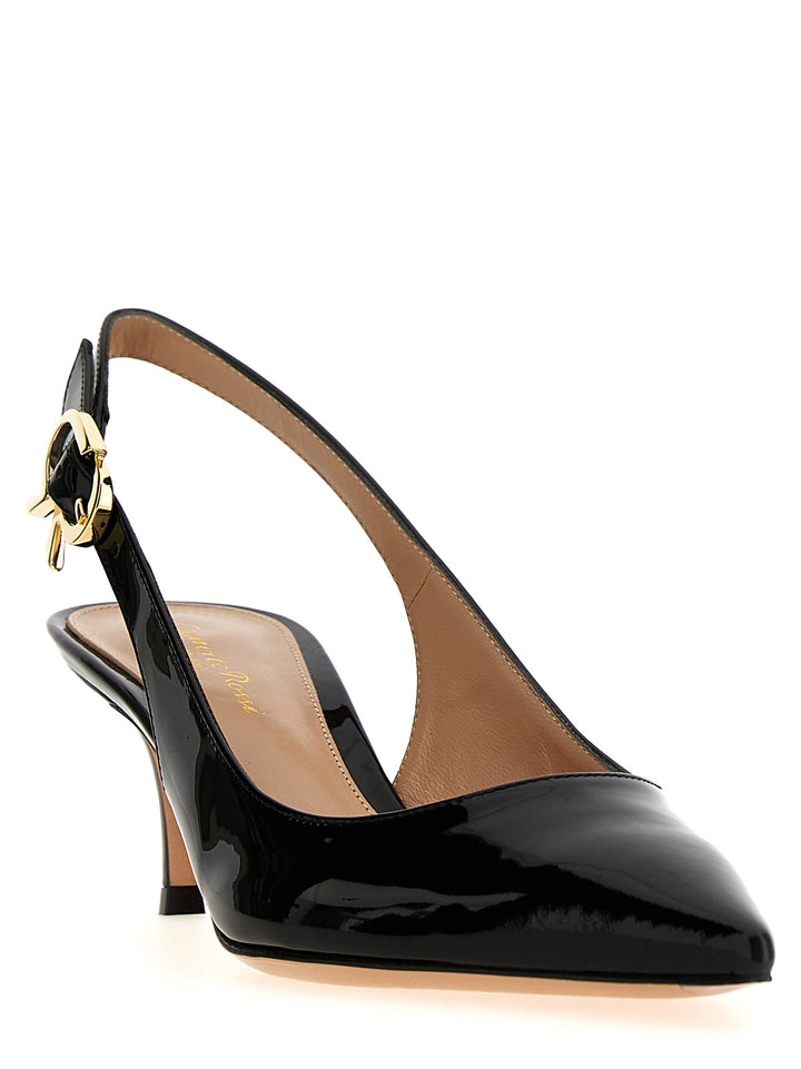 Patent Leather Slingback Pumps Black