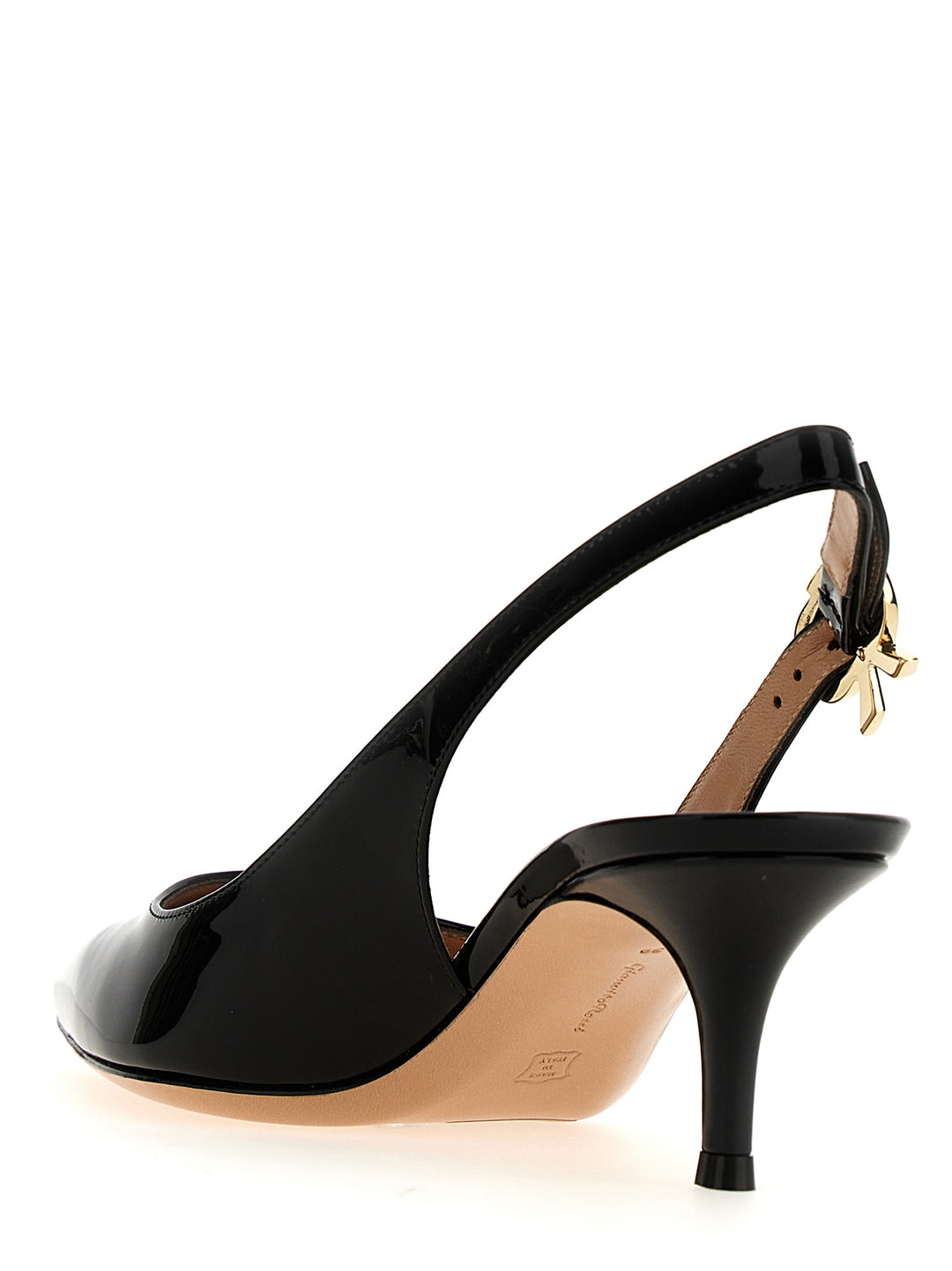 Patent Leather Slingback Pumps Black