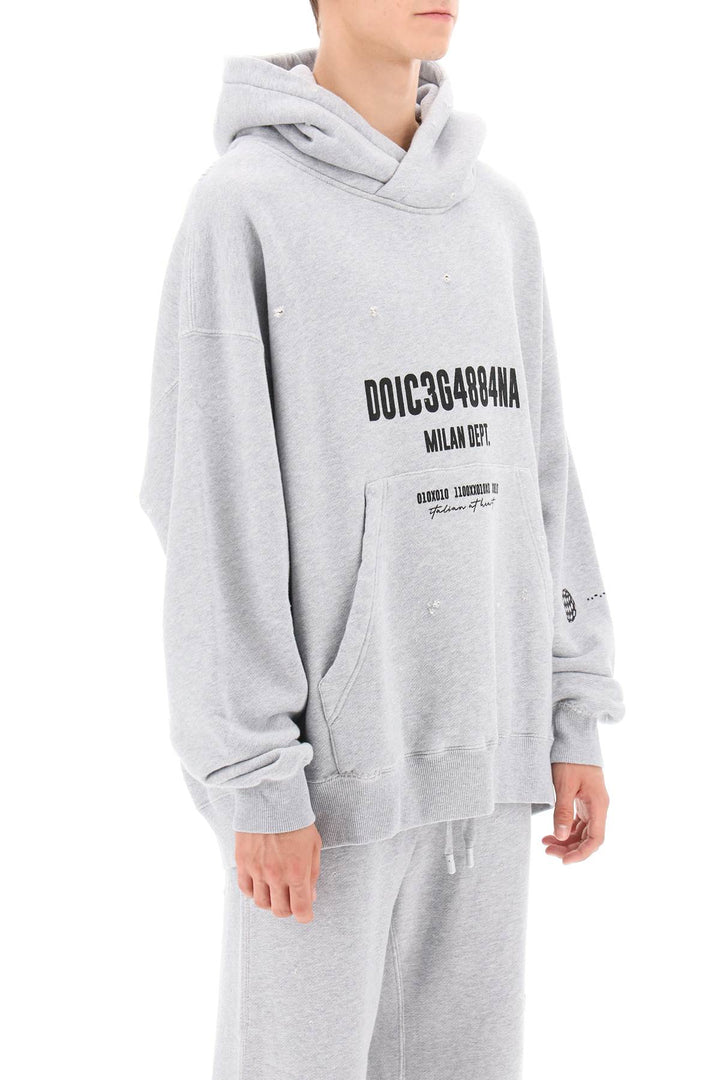 Distressed Effect Hoodie - Dolce & Gabbana - Men