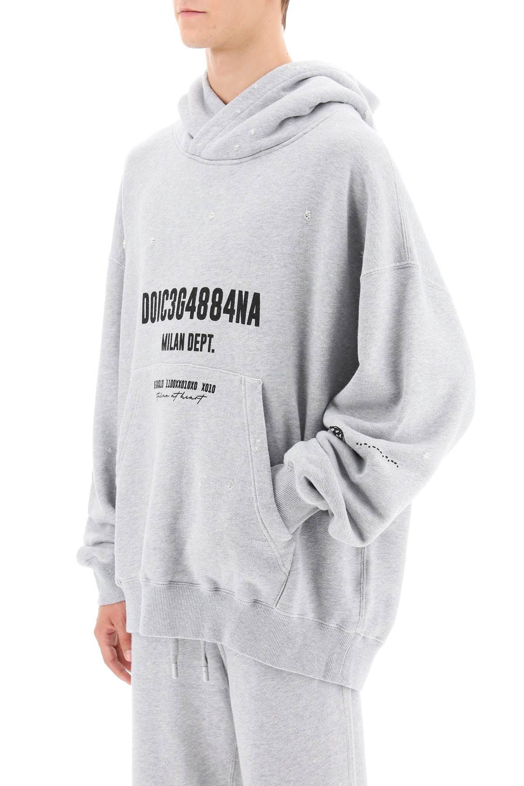 Distressed Effect Hoodie - Dolce & Gabbana - Men