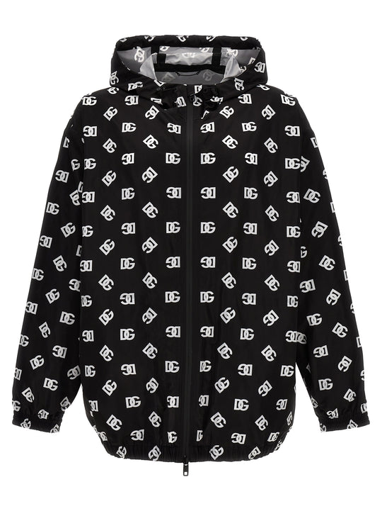Logo Print Hooded Jacket Puffer Jackets White/Black