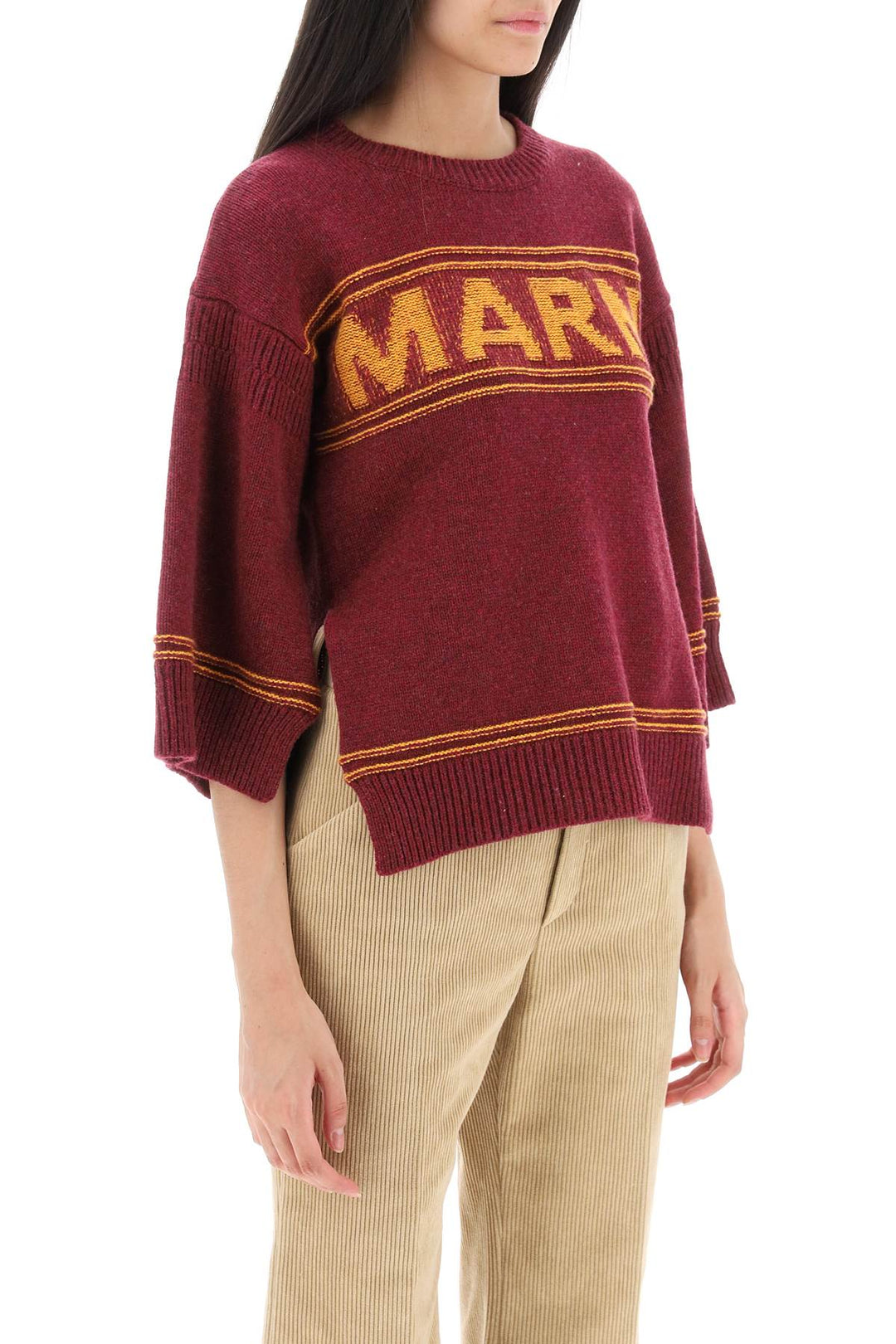 Sweater In Jacquard Knit With Logo - Marni - Women