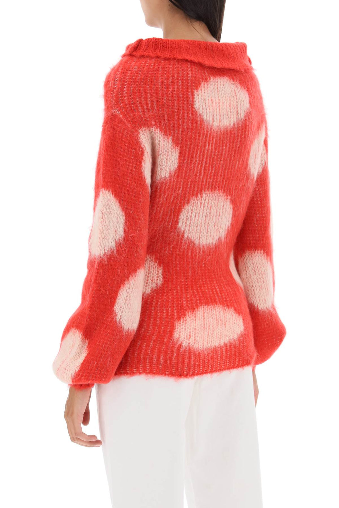 Jacquard Knit Sweater With Polka Dot Motif - Marni - Women