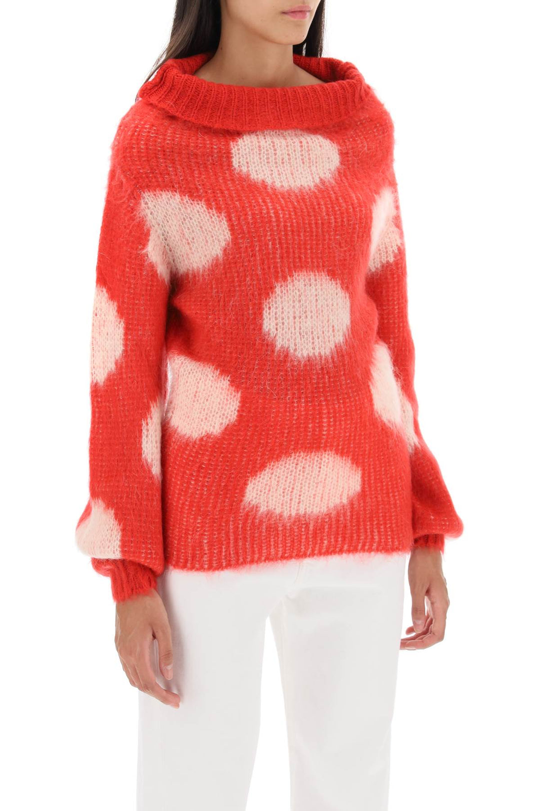 Jacquard Knit Sweater With Polka Dot Motif - Marni - Women