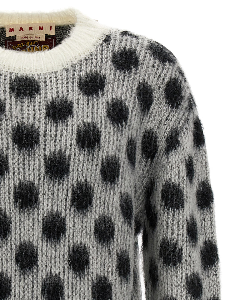 Polka Dot Sweater Sweater, Cardigans White/Black