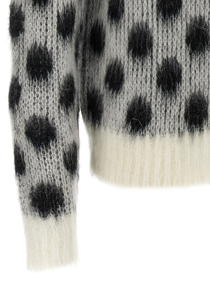 Polka Dot Sweater Sweater, Cardigans White/Black