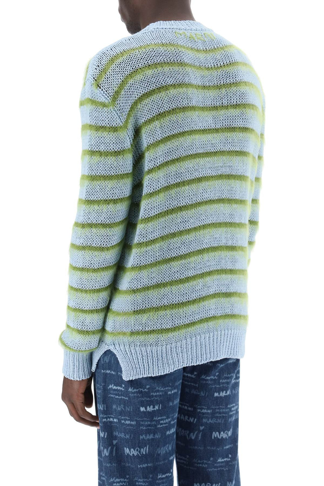 Sweater In Striped Cotton And Mohair - Marni - Men