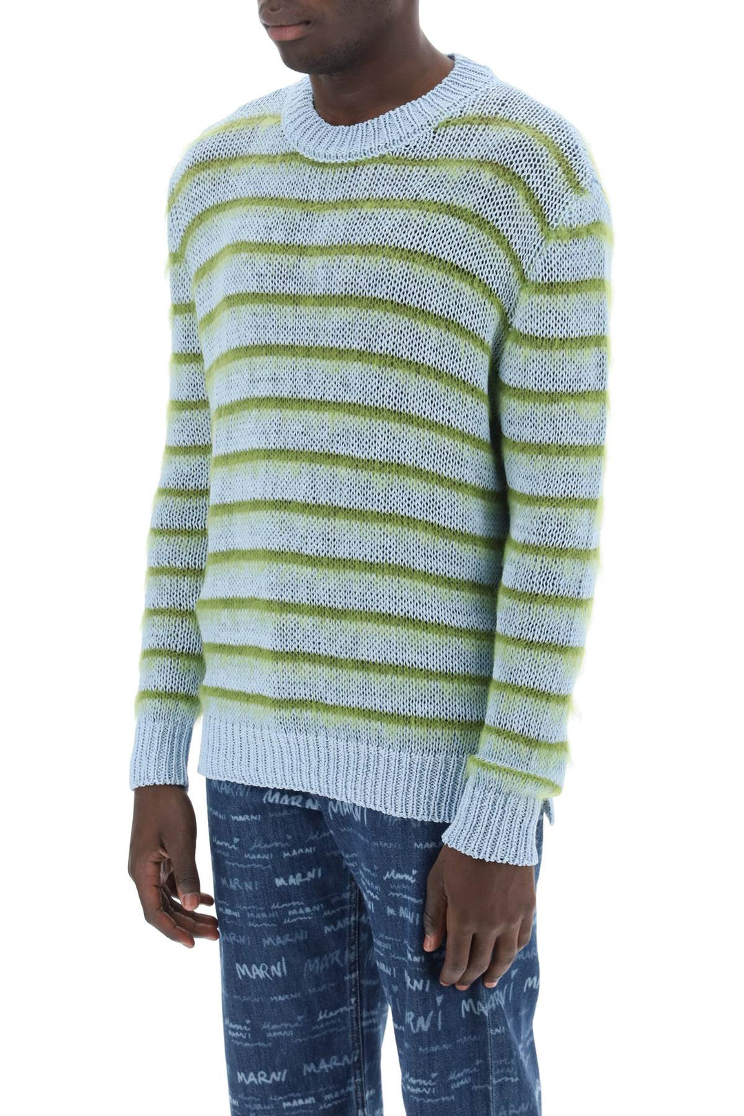 Sweater In Striped Cotton And Mohair - Marni - Men