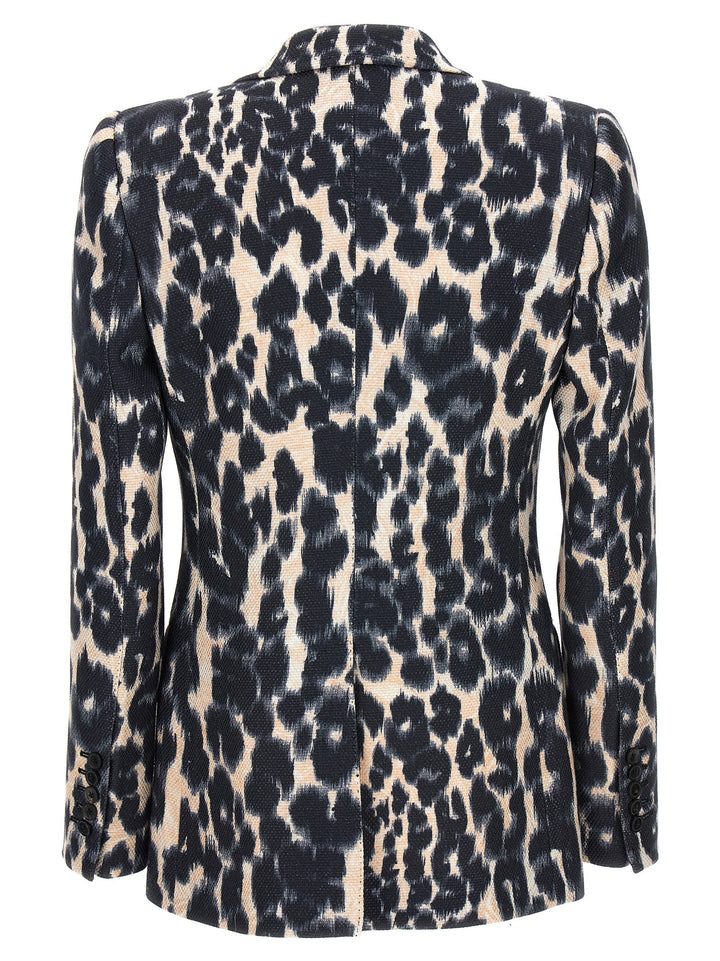 Animal Print Single-Breasted Blazer Jackets Multicolor