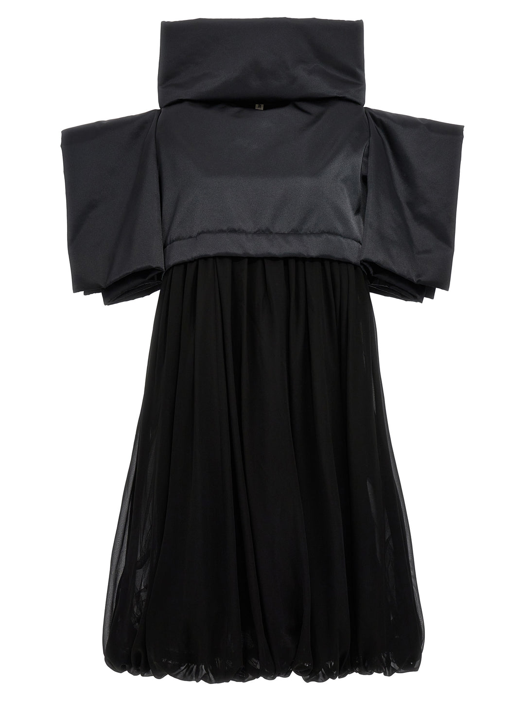 Two-Material Dress Dresses Black