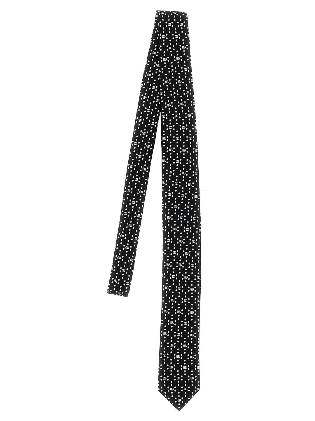 Logo Print Tie Ties, Papillon White/Black