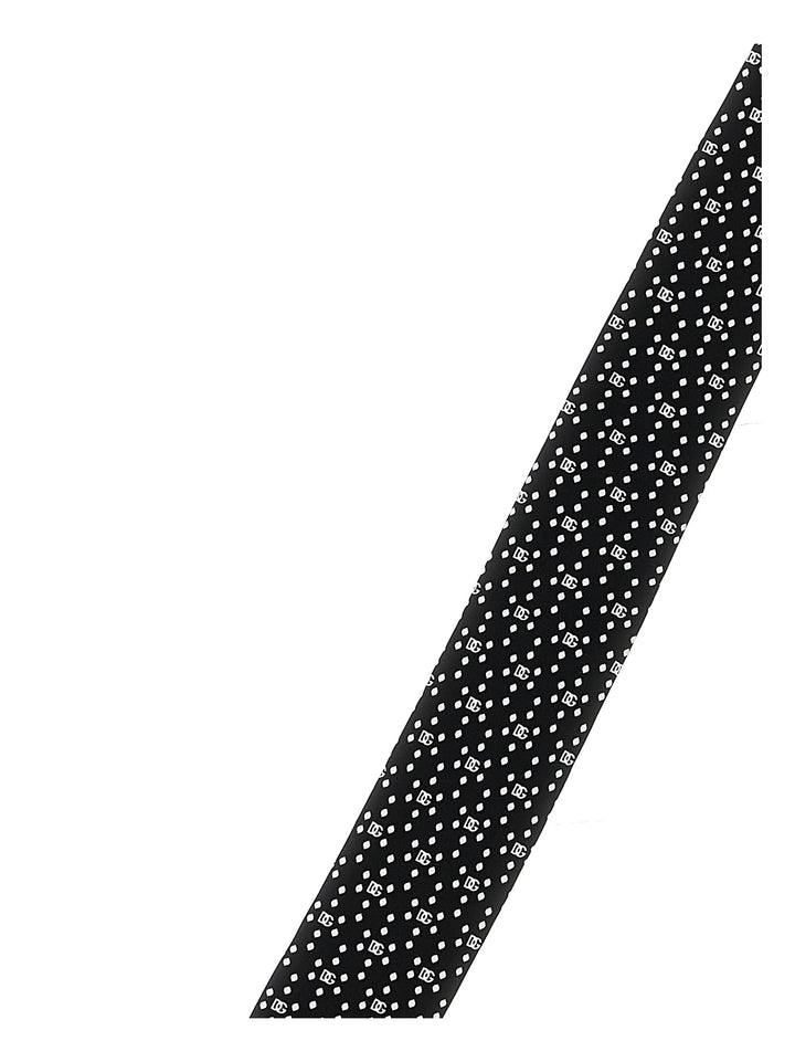 Logo Print Tie Ties, Papillon White/Black