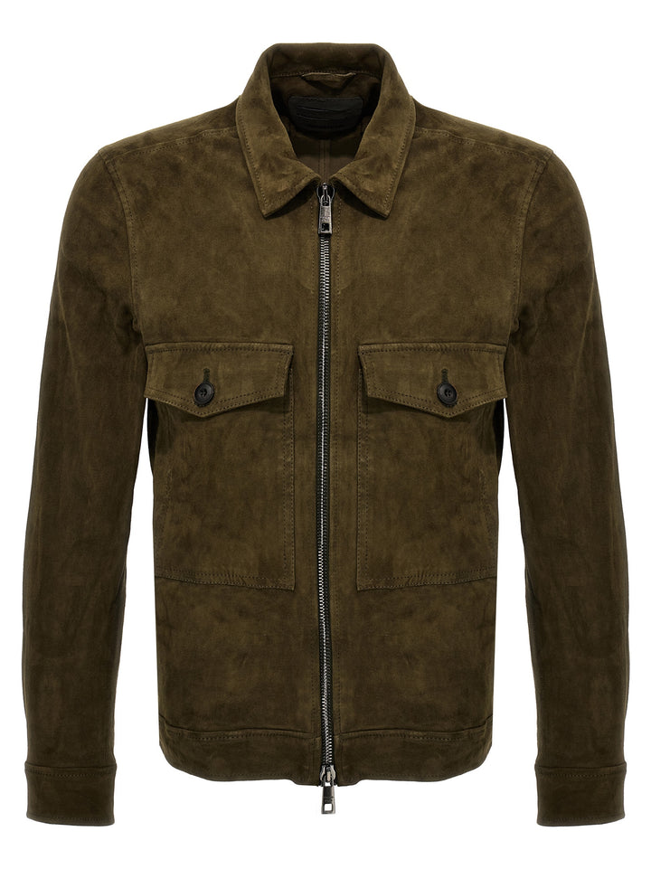 Suede Jacket Casual Jackets, Parka Green