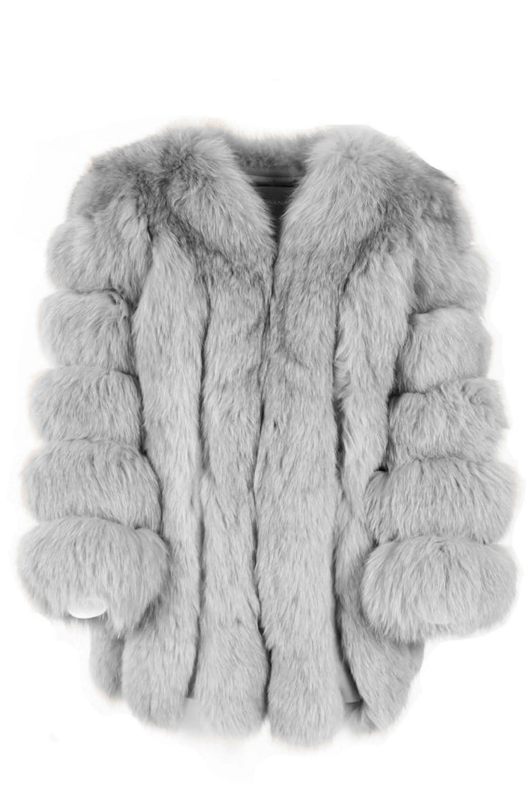 Paris Light Grey Jacket in Fox Fur