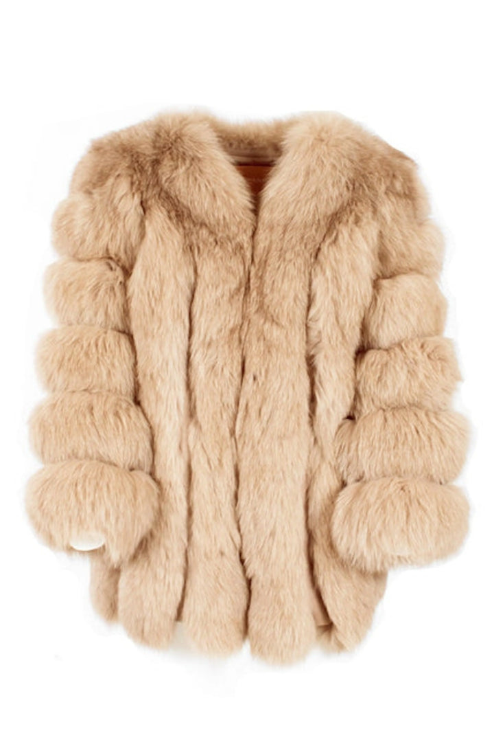 Paris Camel Jacket in Fox Fur