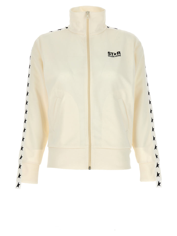 Zipped Track Sweatshirt White/Black