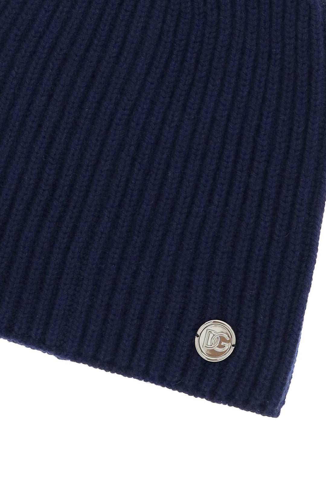 Cashmere Beanie Hat With Logo Medal - Dolce & Gabbana - Men