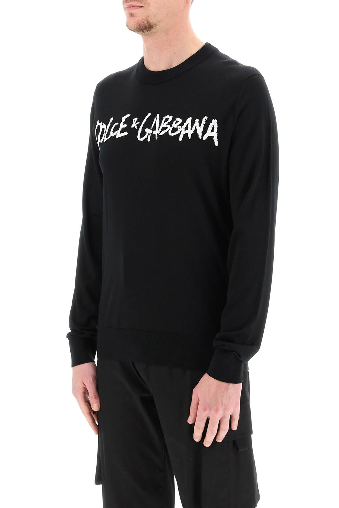 Logo Embroidered Light Wool Sweater - Dolce & Gabbana - Men