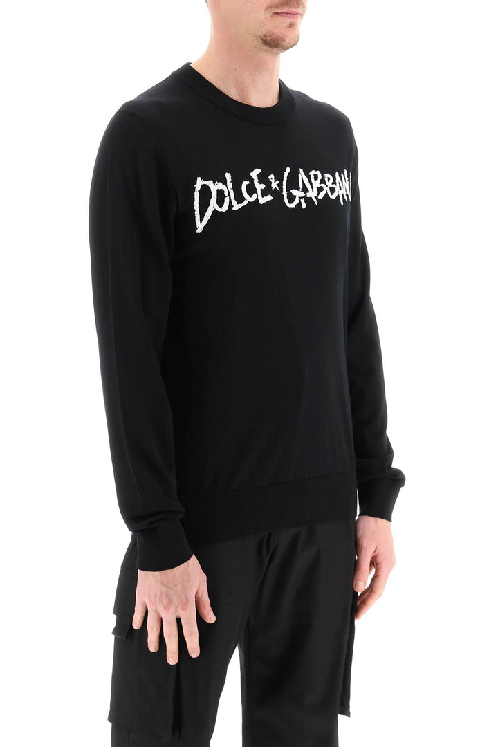 Logo Embroidered Light Wool Sweater - Dolce & Gabbana - Men