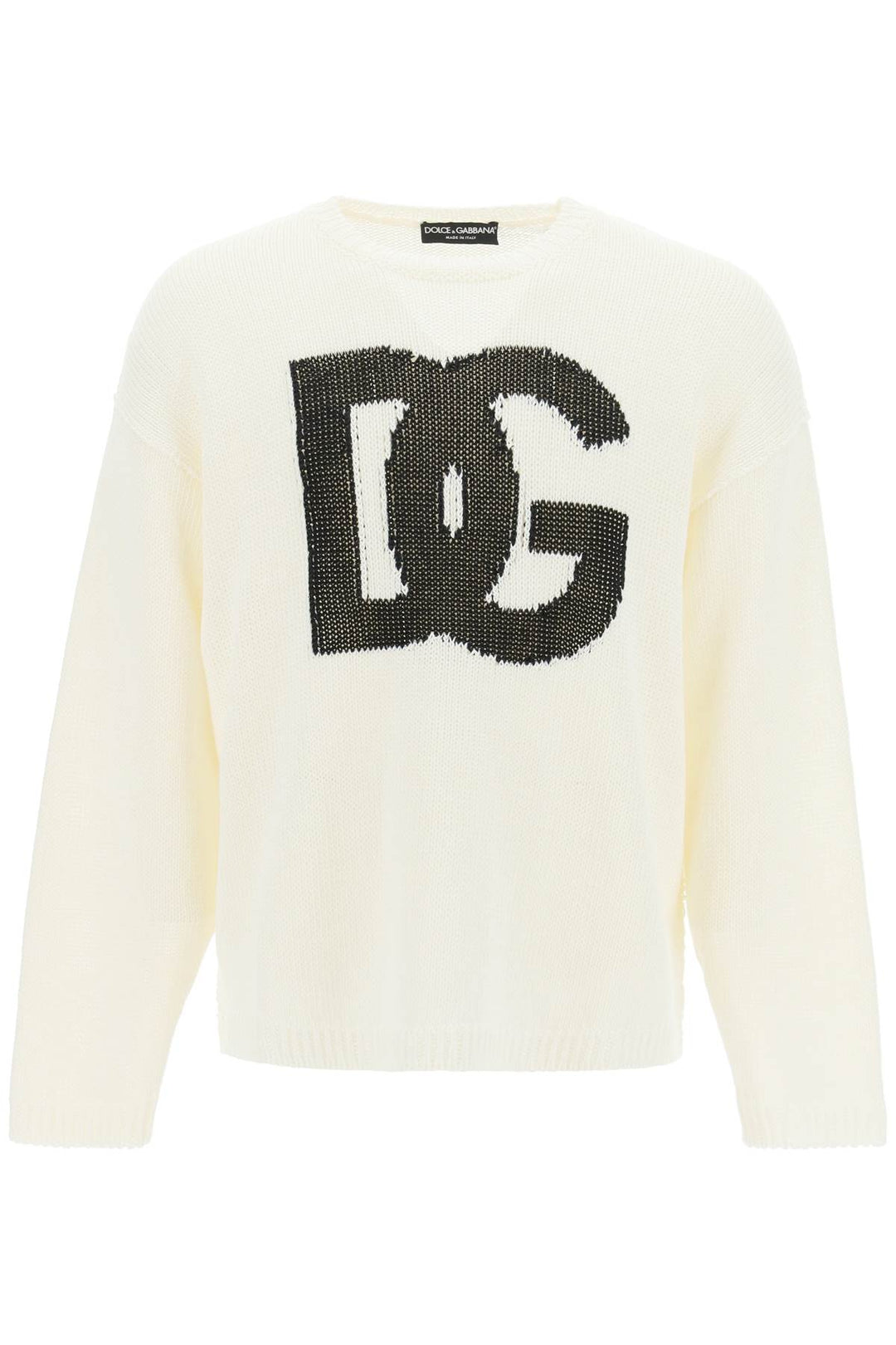 Crewneck Pullover With Jacquard Logo - Dolce & Gabbana - Men