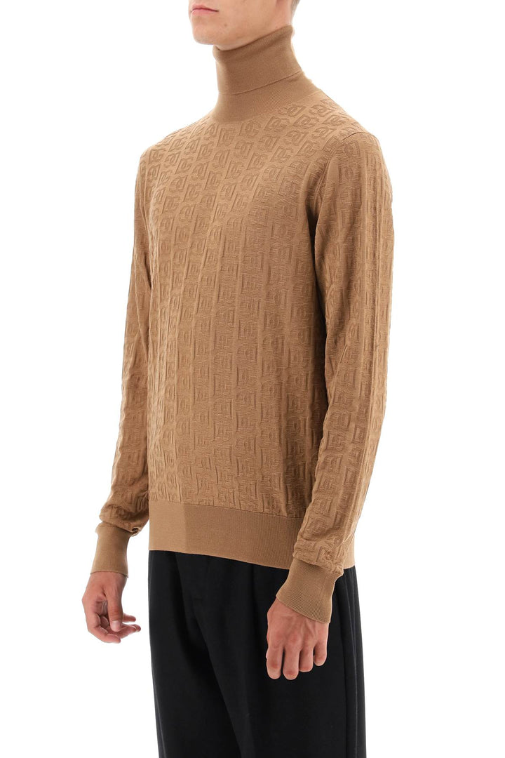 Silk Jacquard Turtleneck Pullover - Dolce & Gabbana - Men