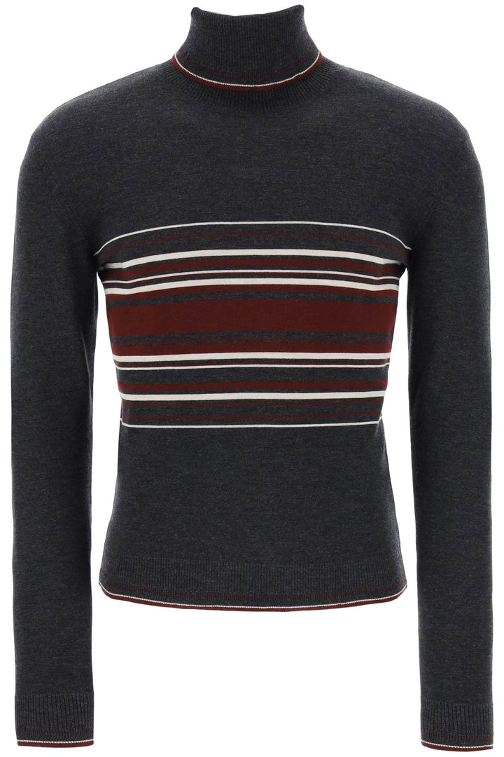 Striped Wool Turtleneck Sweater - Dolce & Gabbana - Men