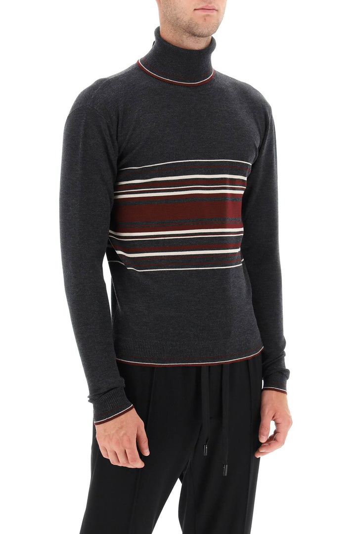 Striped Wool Turtleneck Sweater - Dolce & Gabbana - Men