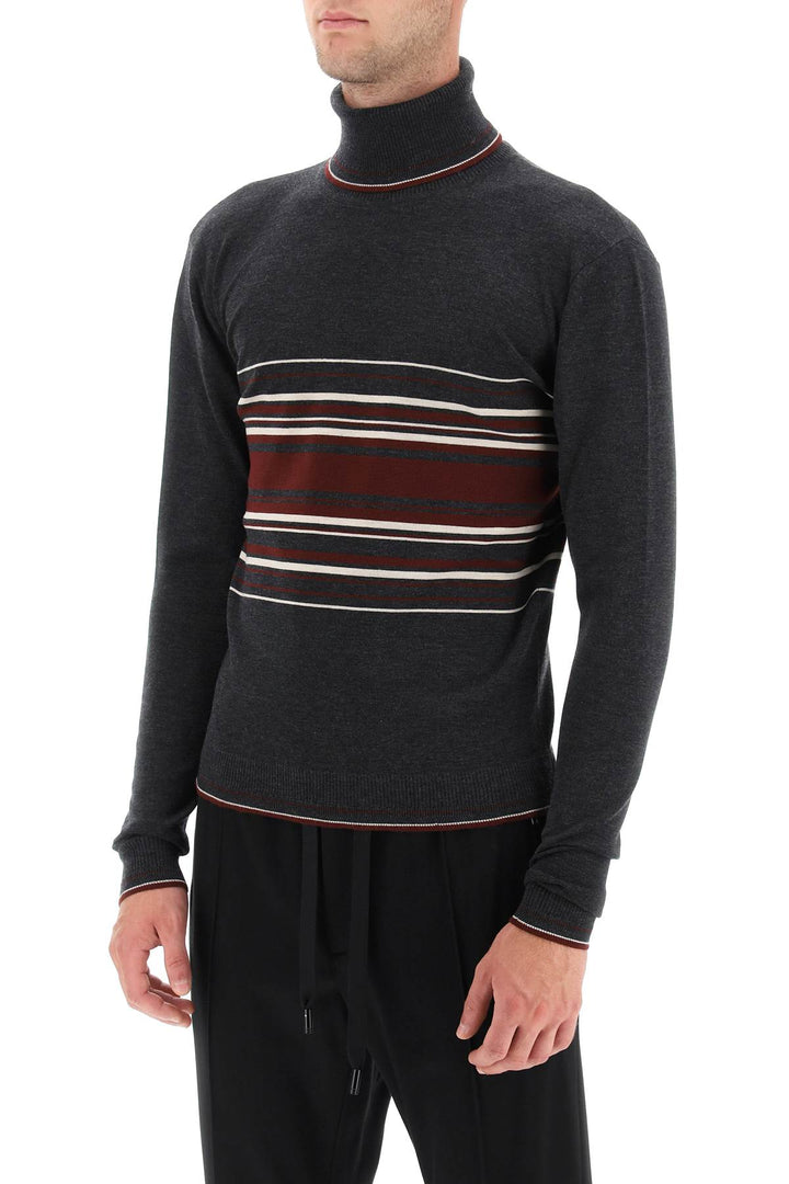 Striped Wool Turtleneck Sweater - Dolce & Gabbana - Men