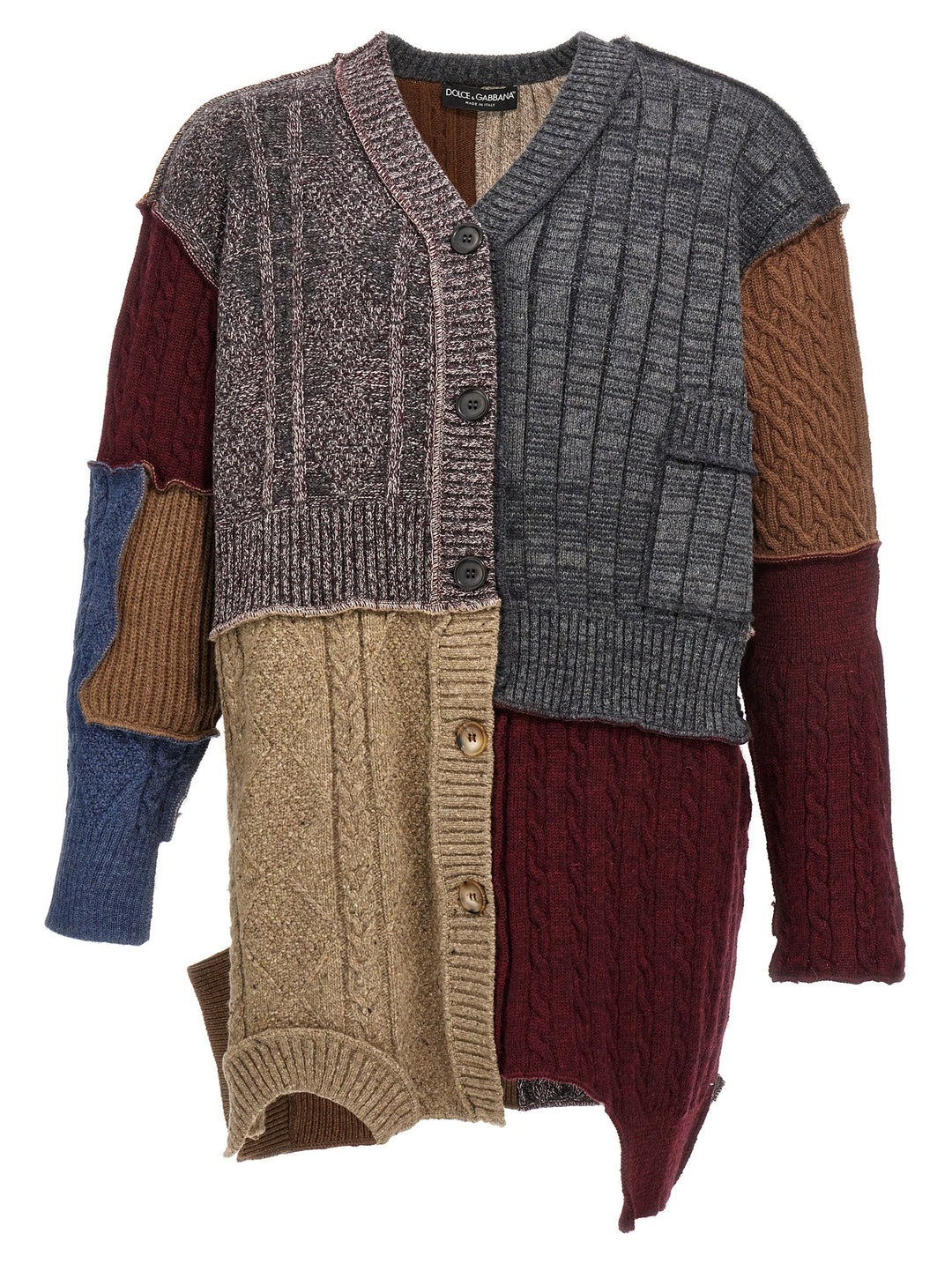 Patchwork Cardigan Sweater, Cardigans Multicolor