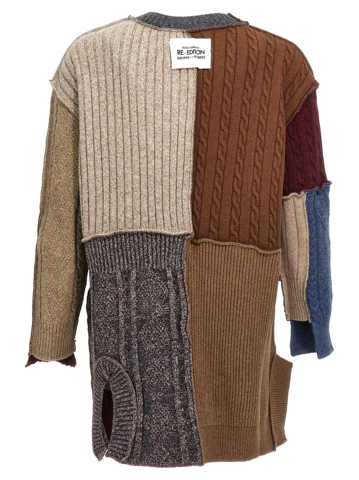 Patchwork Cardigan Sweater, Cardigans Multicolor