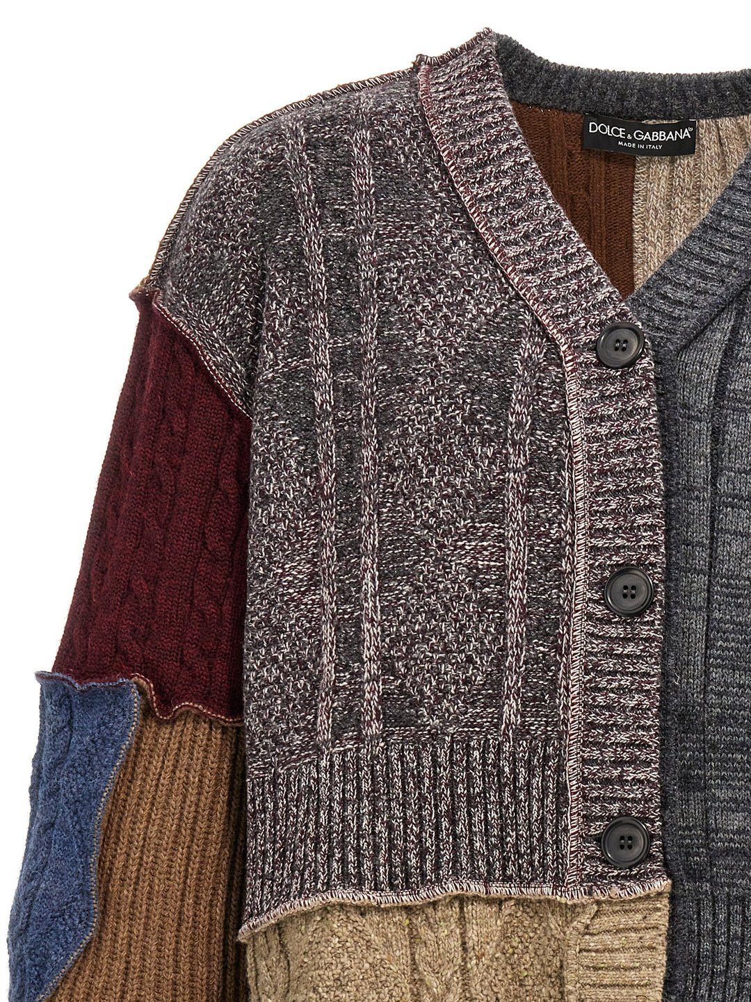 Patchwork Cardigan Sweater, Cardigans Multicolor