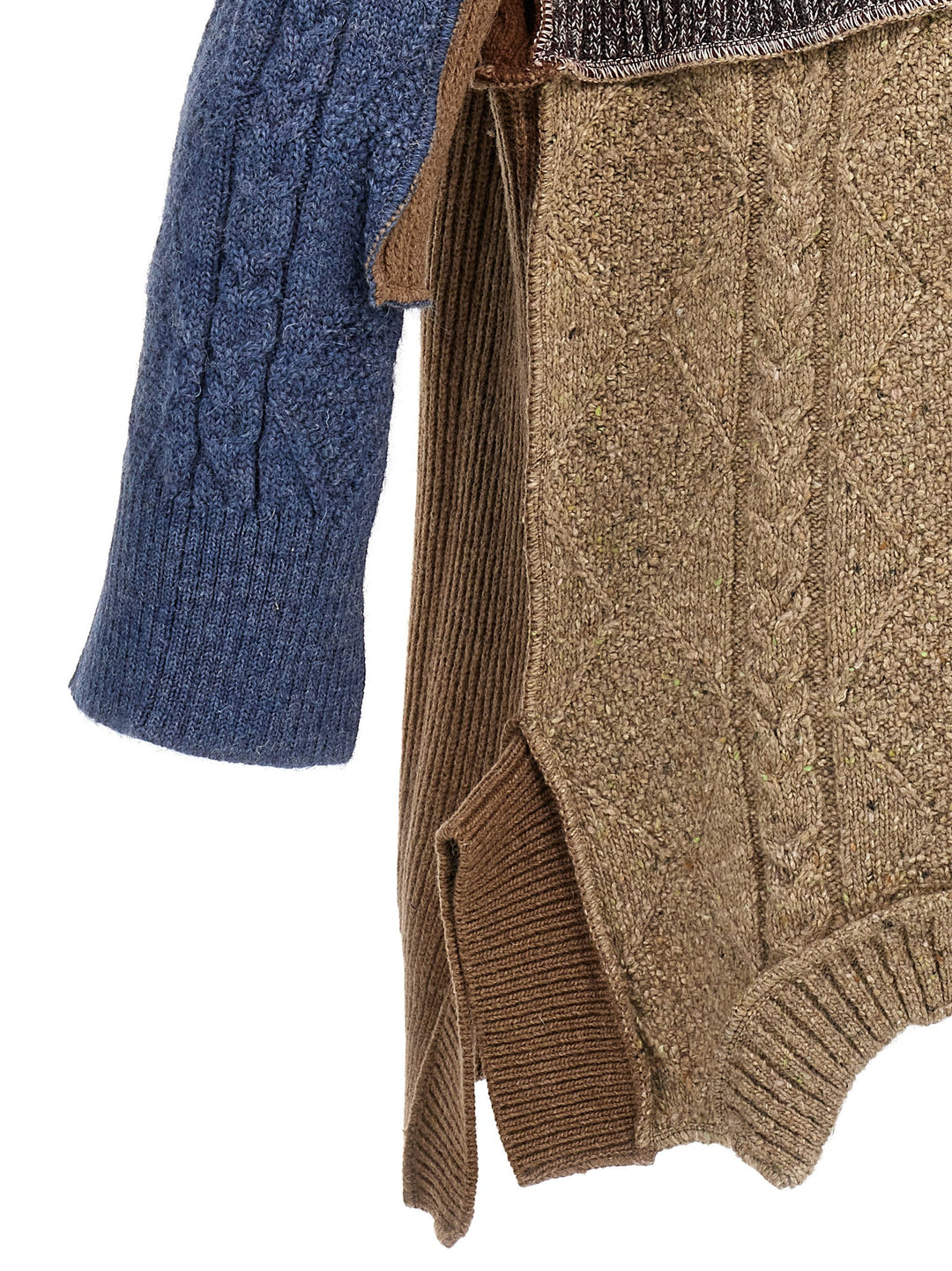 Patchwork Cardigan Sweater, Cardigans Multicolor