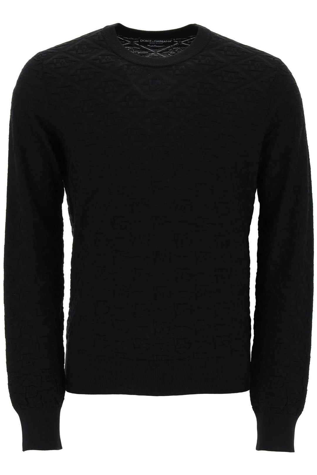 Dg Jacquard Silk Sweater - Dolce & Gabbana - Men