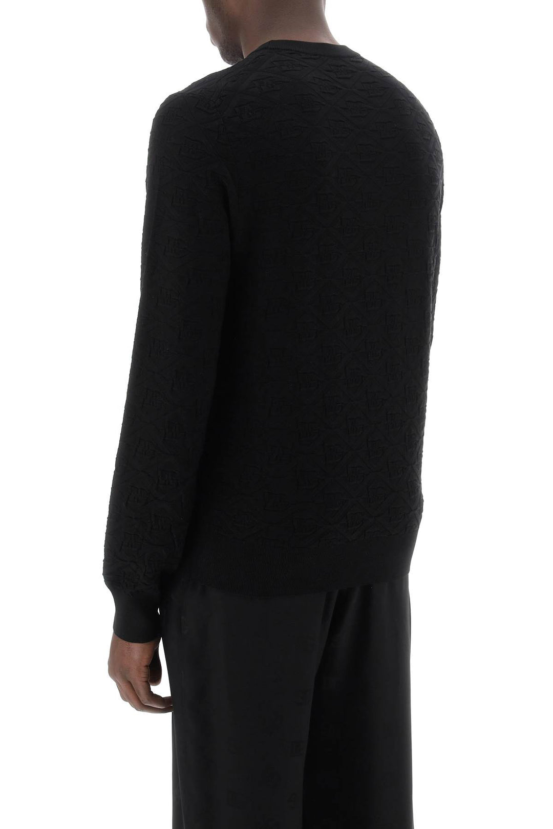 Dg Jacquard Silk Sweater - Dolce & Gabbana - Men