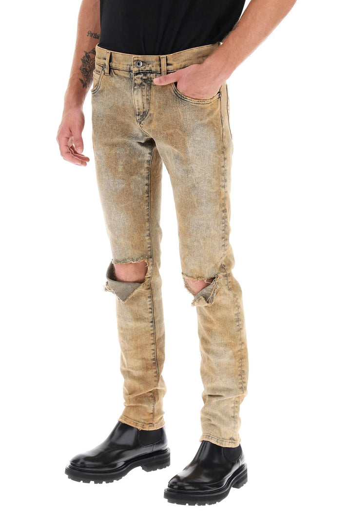 Skinny Jeans In Overdyed Denim - Dolce & Gabbana - Men