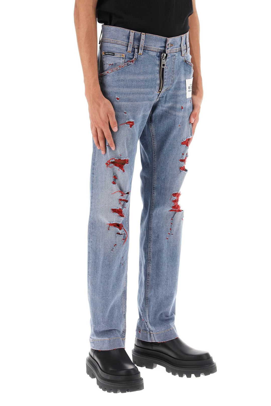 Re Edition Jeans With Destroyed Detailing - Dolce & Gabbana - Men