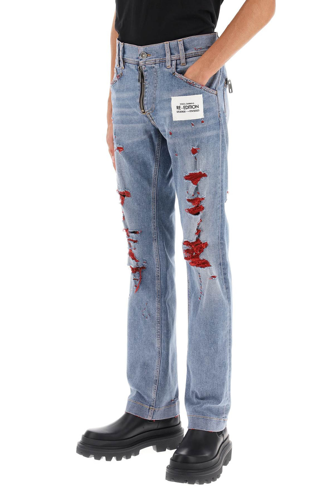 Re Edition Jeans With Destroyed Detailing - Dolce & Gabbana - Men