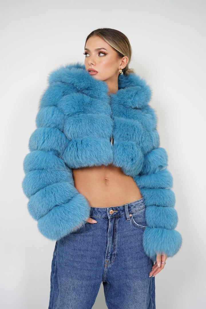 Amira Brown Fox Fur Jacket