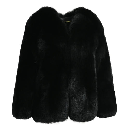 Extreme Classic Black Jacket in Fox Fur