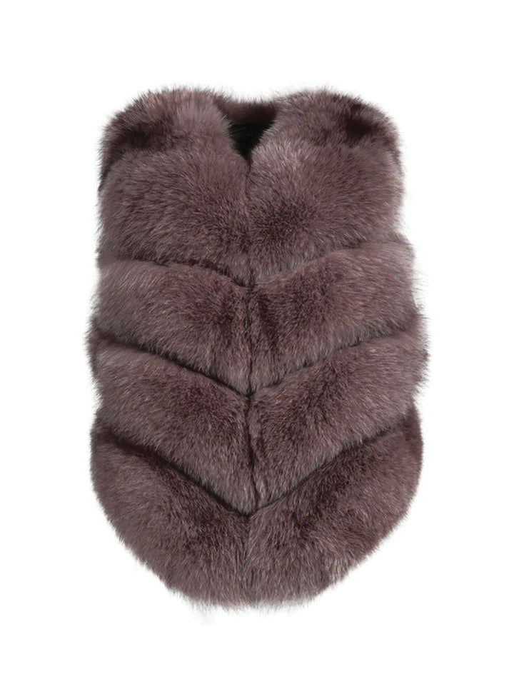 Ami Brown Fox Fur Vest