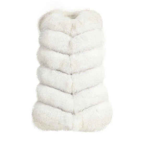 Roxanne White Fox Fur Vest
