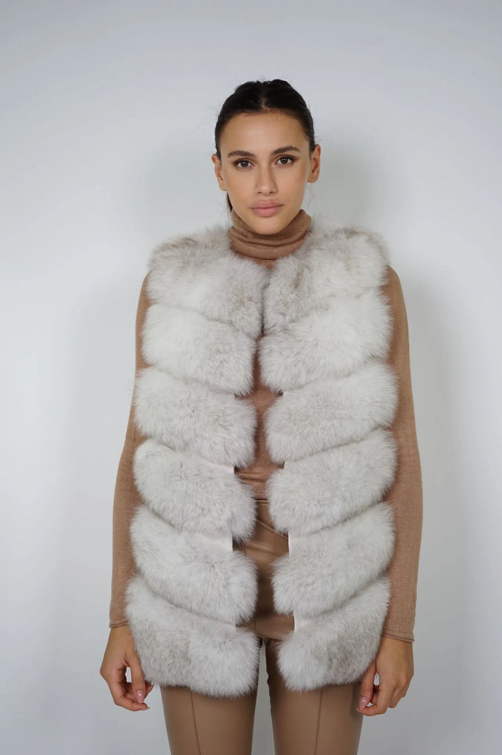 Roxanne White Fox Fur Vest