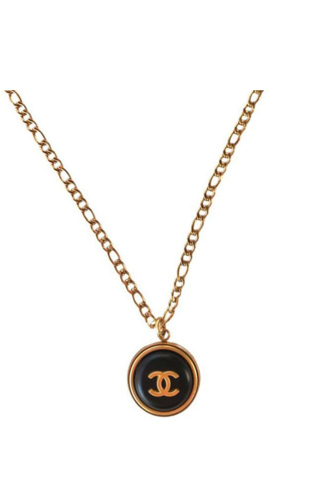 Gold Necklace with Chanel Button