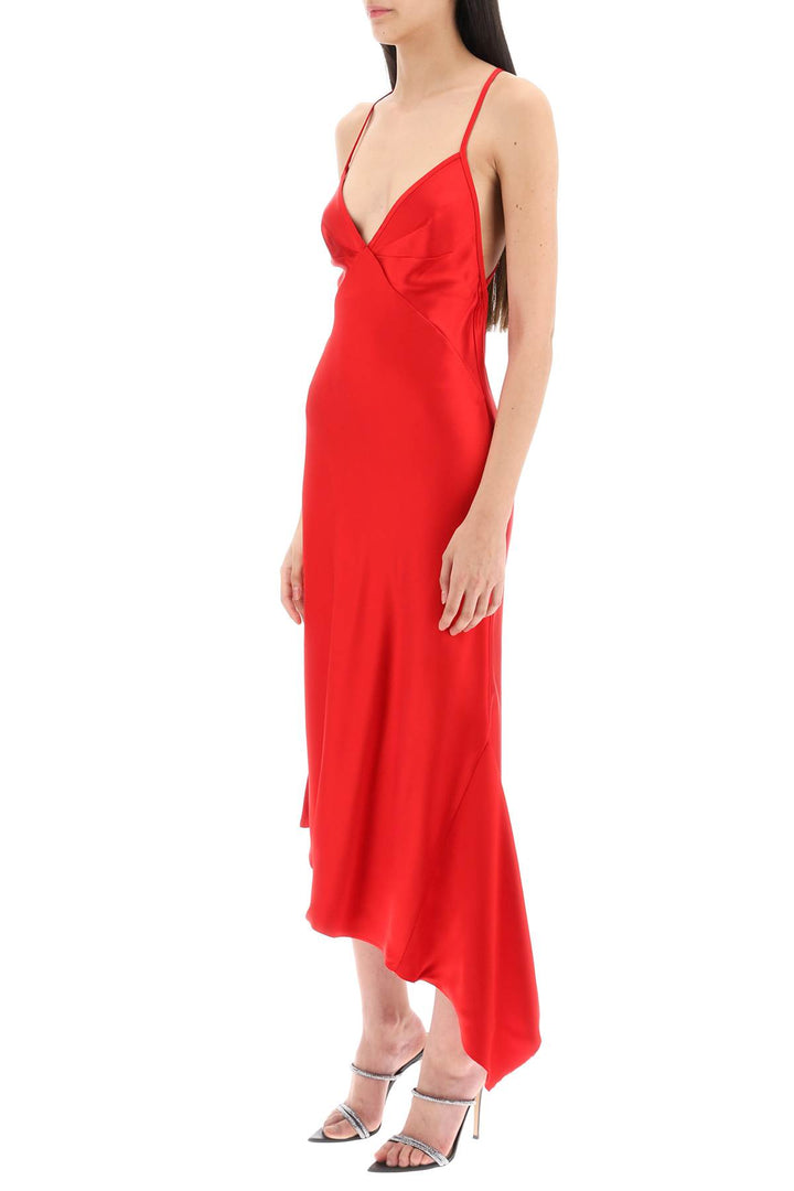 Satin Slip Dress With Asymmetrical Hem - N.21 - Women