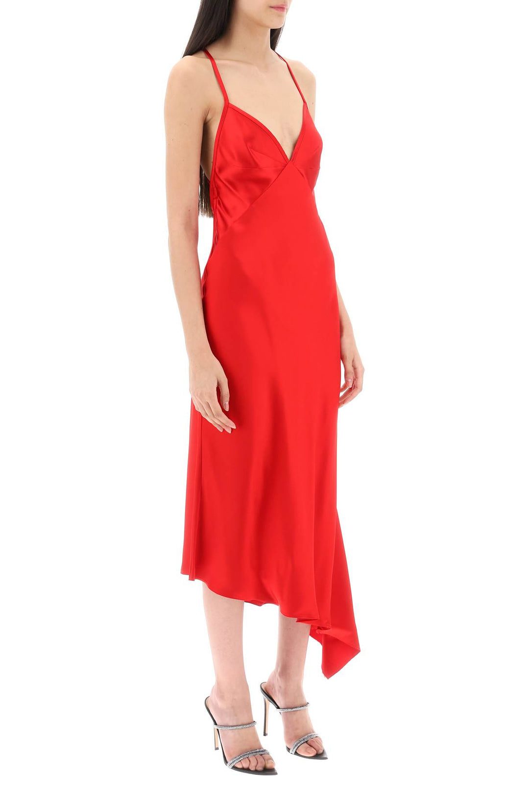 Satin Slip Dress With Asymmetrical Hem - N.21 - Women