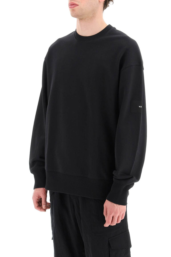 Crewneck Sweatshirt With Rubberized Logo Print On Sleeve - Y-3 - Men