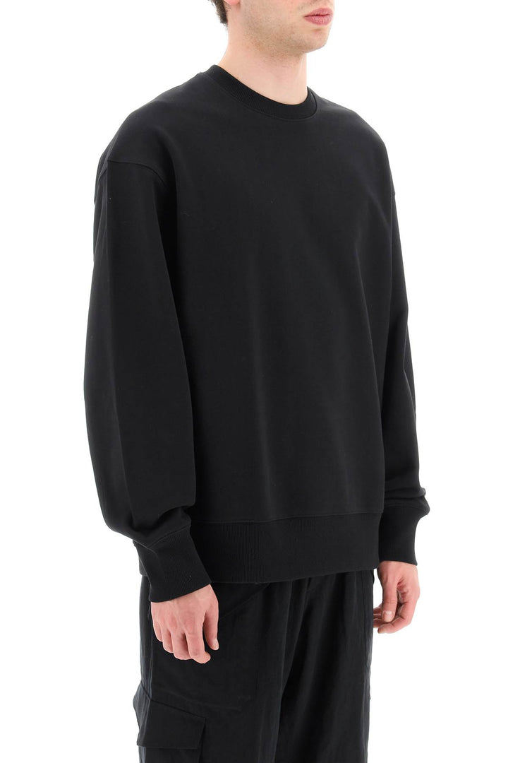 Crewneck Sweatshirt With Rubberized Logo Print On Sleeve - Y-3 - Men