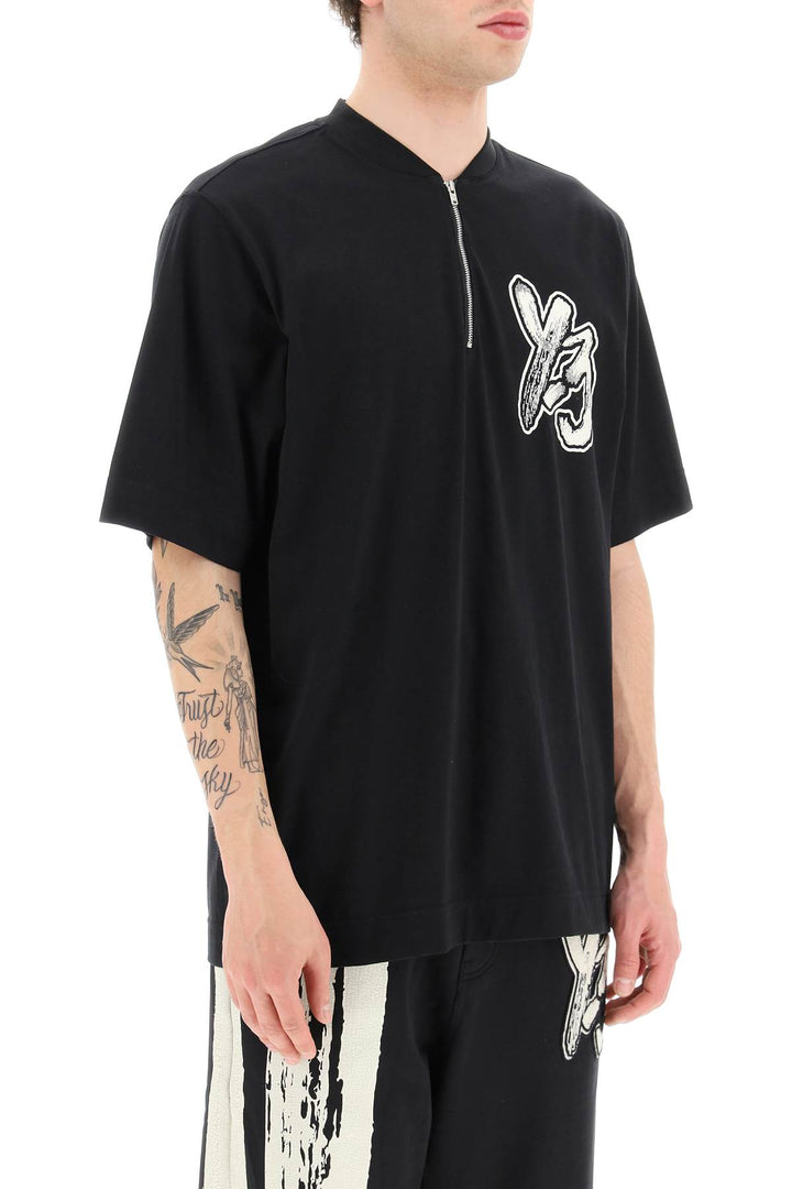 Logo T Shirt With Half Zip - Y-3 - Men