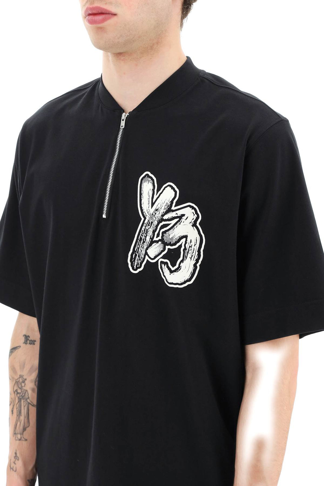 Logo T Shirt With Half Zip - Y-3 - Men